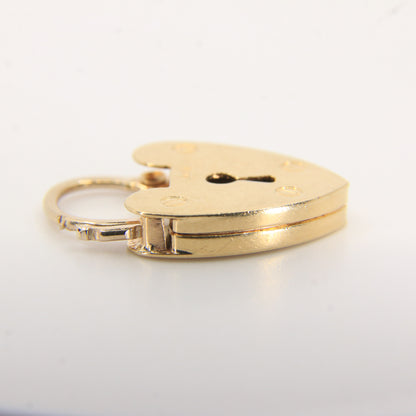 Vintage 9ct Hallmarked Yellow Gold Heart Padlock Photo Locket Pendant Rare Gift