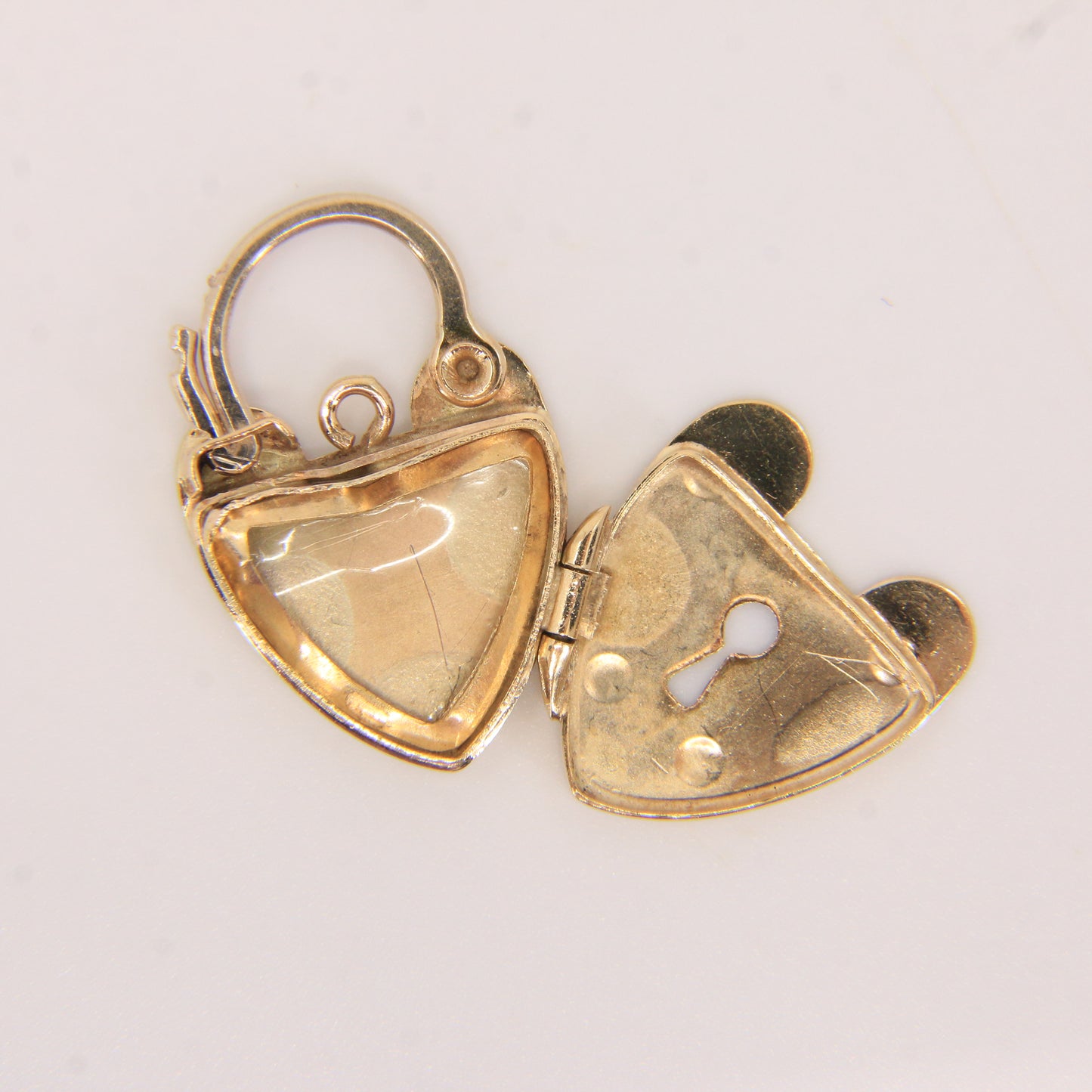 Vintage 9ct Hallmarked Yellow Gold Heart Padlock Photo Locket Pendant Rare Gift