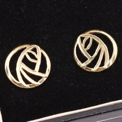 Vintage 9ct Hallmarked Gold Art Nouveau Rennie Mackintosh Earrings Boxed Gift