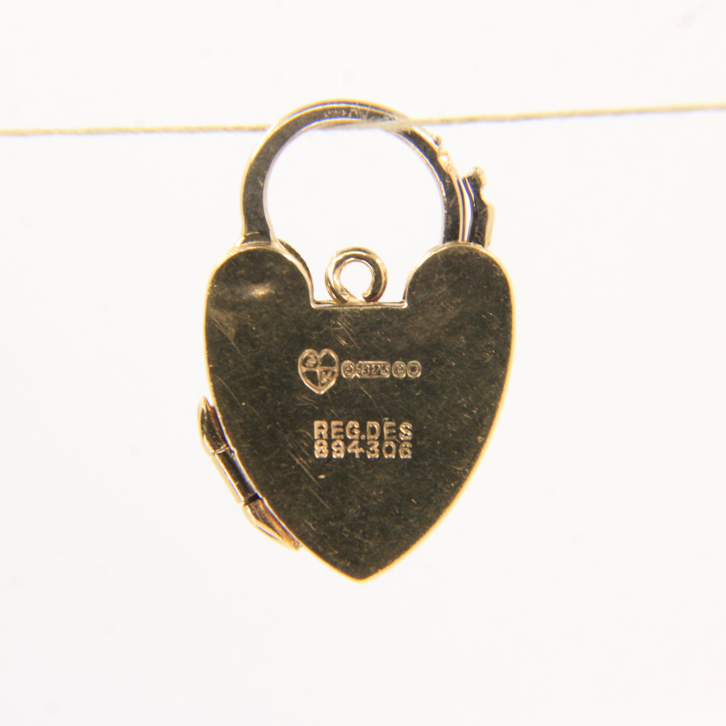 Vintage 9ct Hallmarked Yellow Gold Heart Padlock Photo Locket Pendant Rare Gift