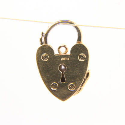 Vintage 9ct Hallmarked Yellow Gold Heart Padlock Photo Locket Pendant Rare Gift