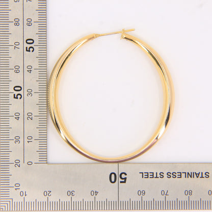Vintage 18ct Gold Large Hoop Earrings 18k Yellow Gold Hinged Closure Hoops Boxed