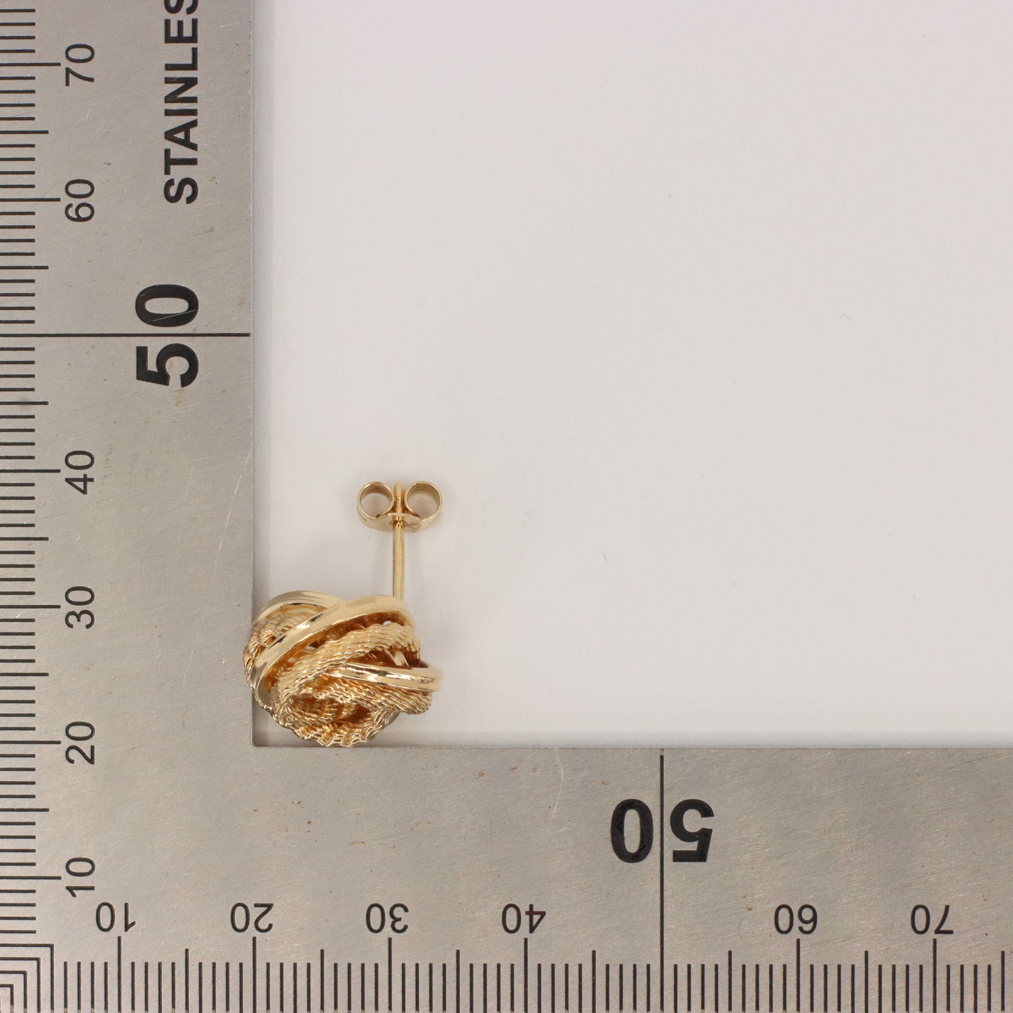 Vintage 9ct Hallmarked Yellow Twisted Gold Knot Stud Earrings Boxed Gift