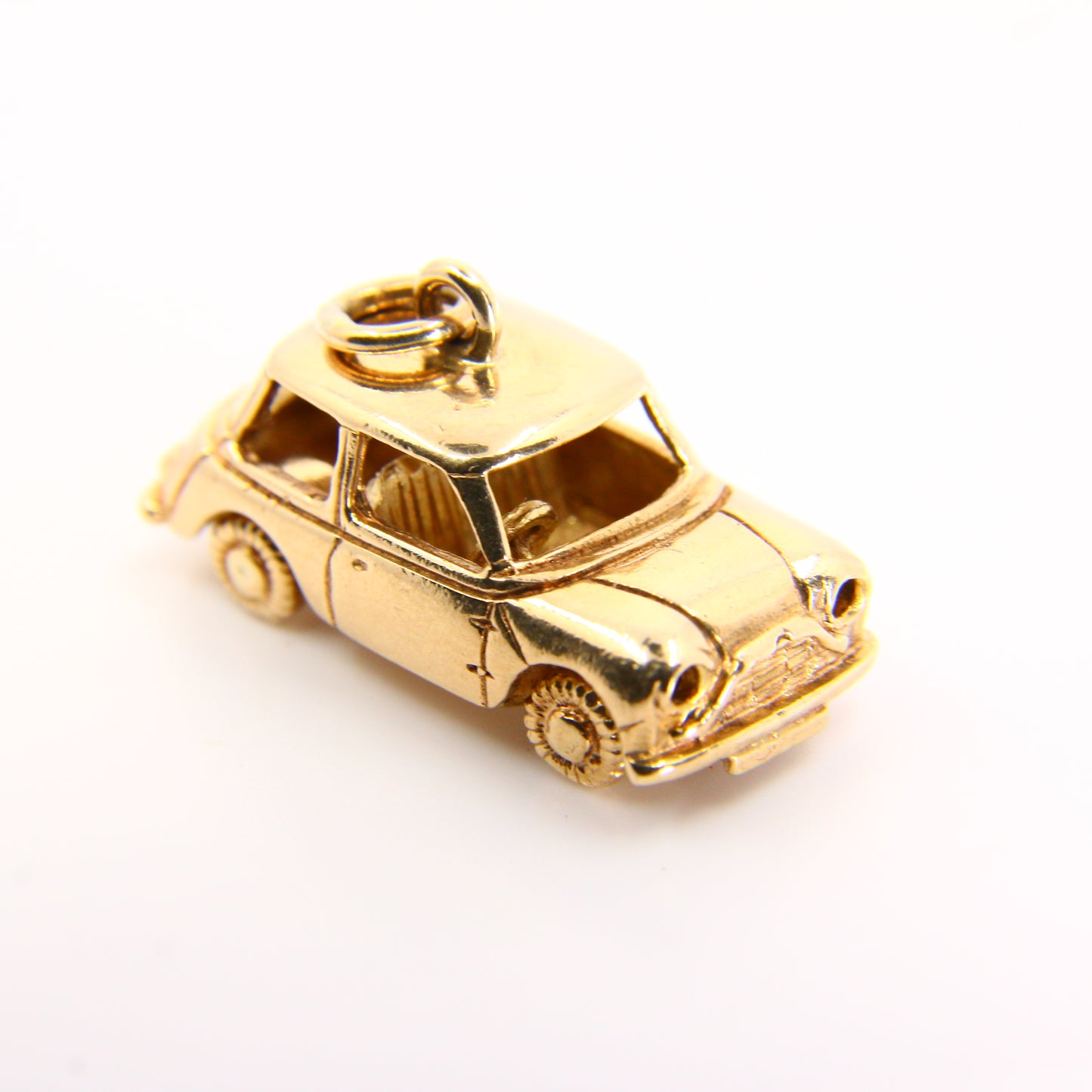 Vintage 9ct Retro Mini Cooper Car Charm Yellow Gold Hallmarked Automobile Pendant