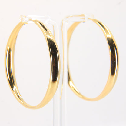 Vintage 18ct Gold Large Hoop Earrings 18k Yellow Gold Hinged Closure Hoops Boxed