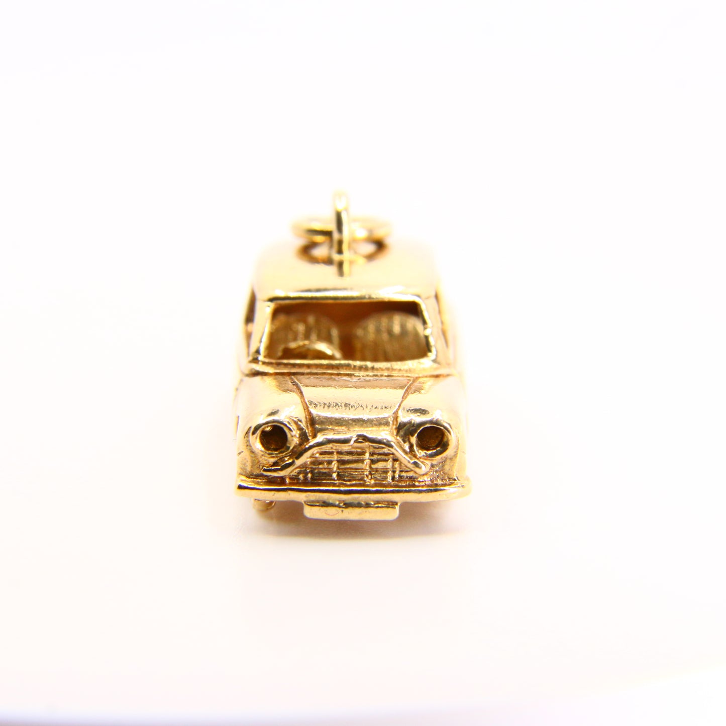 Vintage 9ct Retro Mini Cooper Car Charm Yellow Gold Hallmarked Automobile Pendant