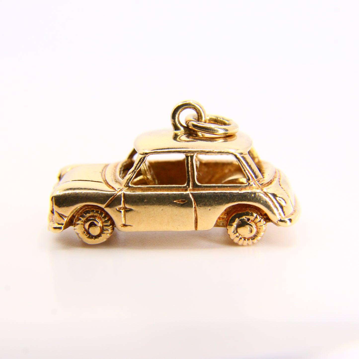 Vintage 9ct Retro Mini Cooper Car Charm Yellow Gold Hallmarked Automobile Pendant