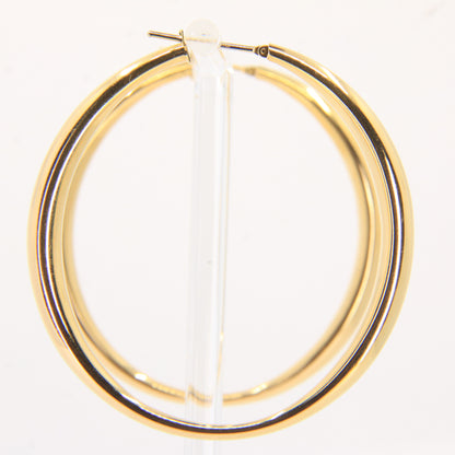 Vintage 18ct Gold Large Hoop Earrings 18k Yellow Gold Hinged Closure Hoops Boxed