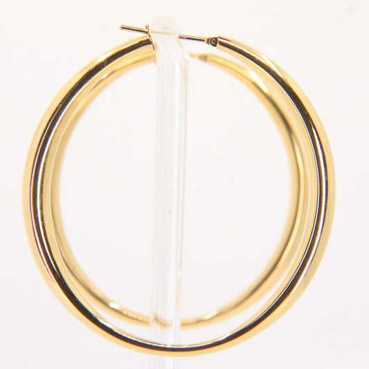 Vintage 18ct Gold Large Hoop Earrings 18k Yellow Gold Hinged Closure Hoops Boxed