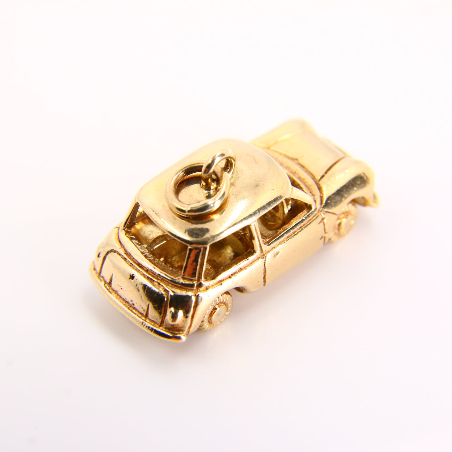 Vintage 9ct Retro Mini Cooper Car Charm Yellow Gold Hallmarked Automobile Pendant