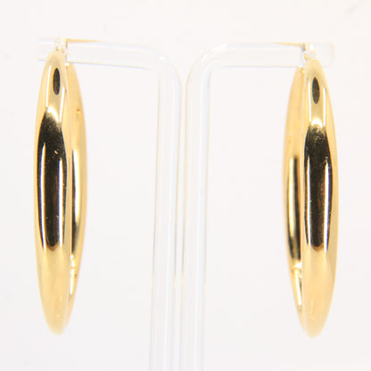 Vintage 18ct Gold Large Hoop Earrings 18k Yellow Gold Hinged Closure Hoops Boxed