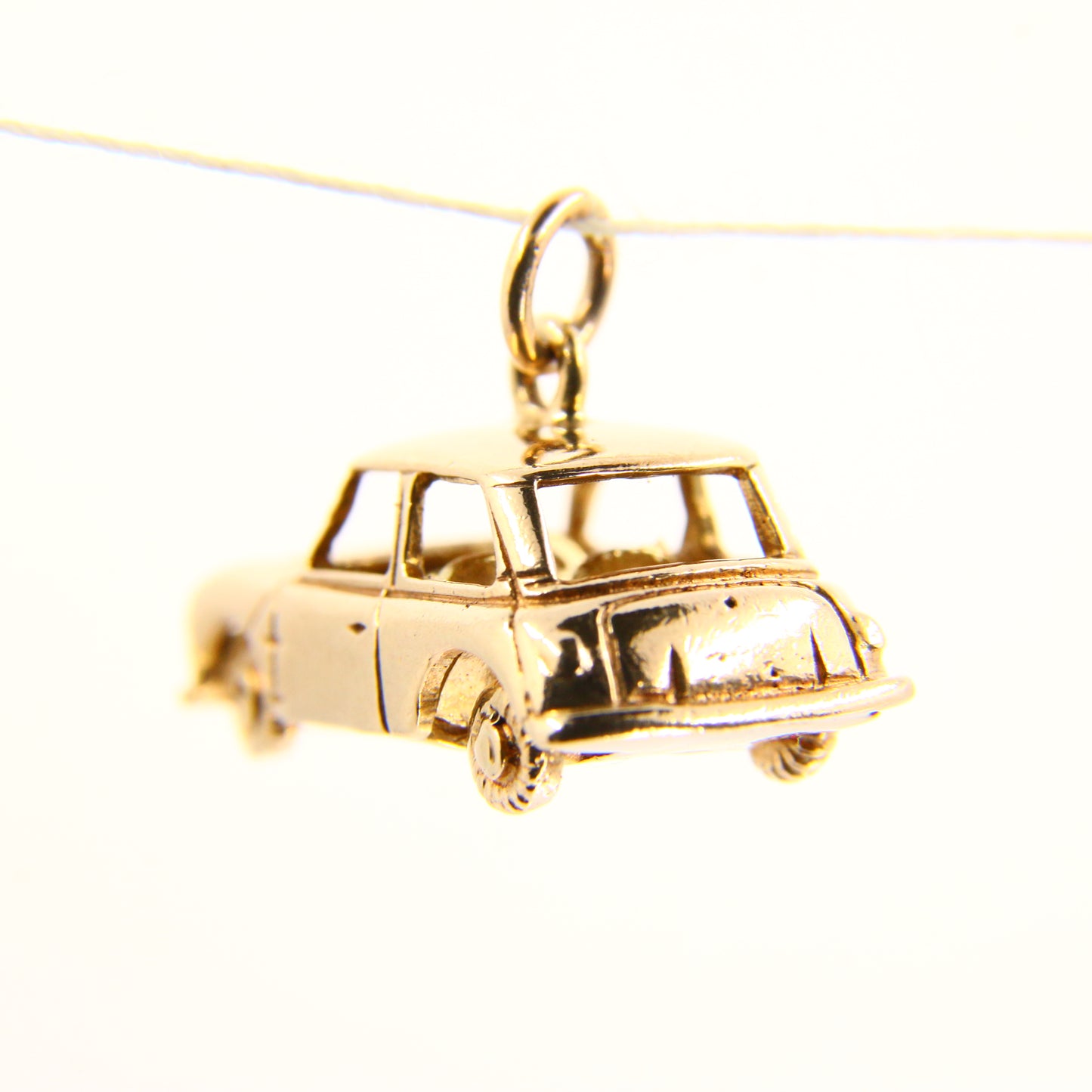 Vintage 9ct Retro Mini Cooper Car Charm Yellow Gold Hallmarked Automobile Pendant