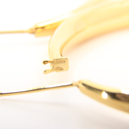 Vintage 18ct Gold Large Hoop Earrings 18k Yellow Gold Hinged Closure Hoops Boxed