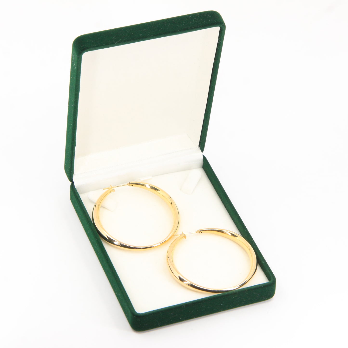 Vintage 18ct Gold Large Hoop Earrings 18k Yellow Gold Hinged Closure Hoops Boxed