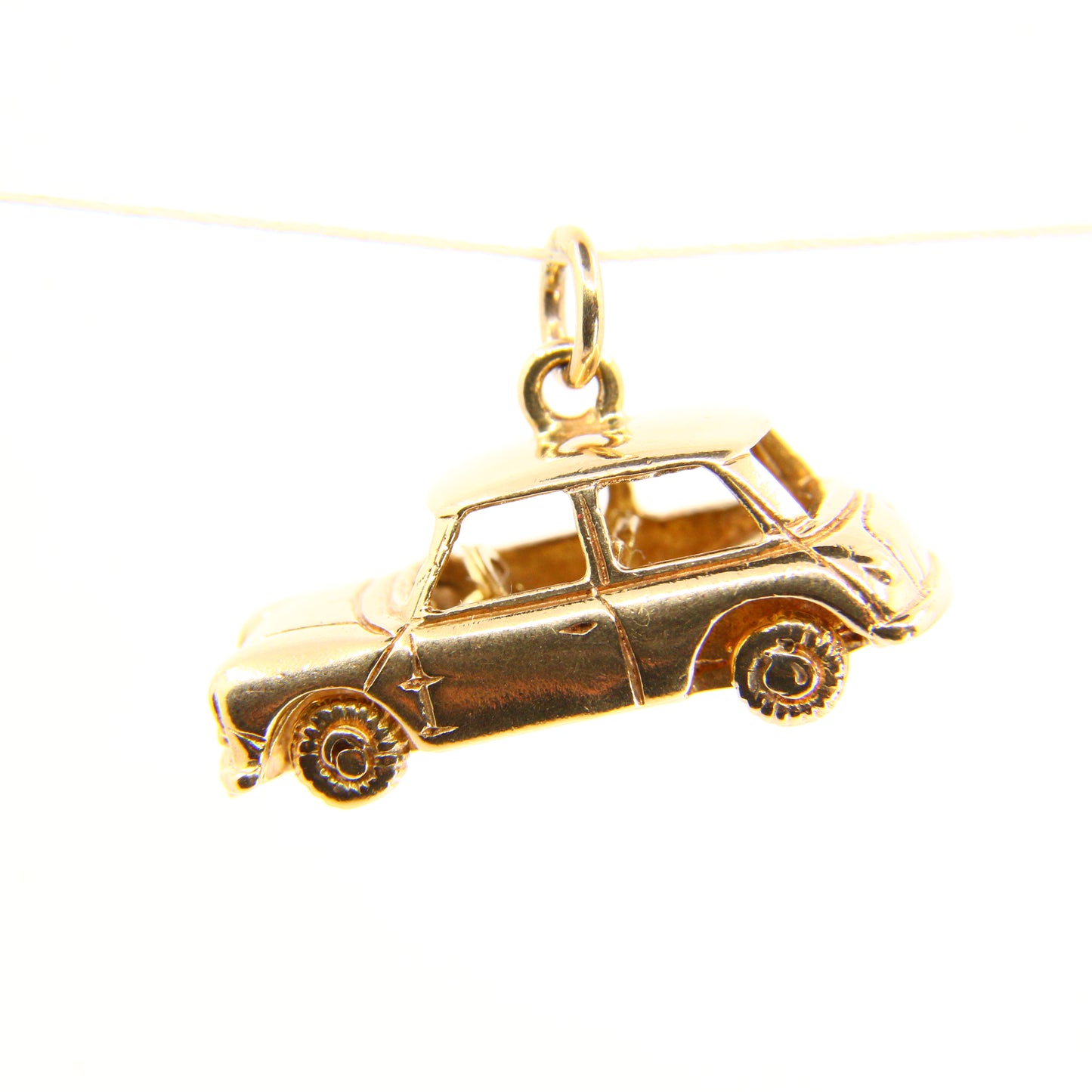 Vintage 9ct Retro Mini Cooper Car Charm Yellow Gold Hallmarked Automobile Pendant