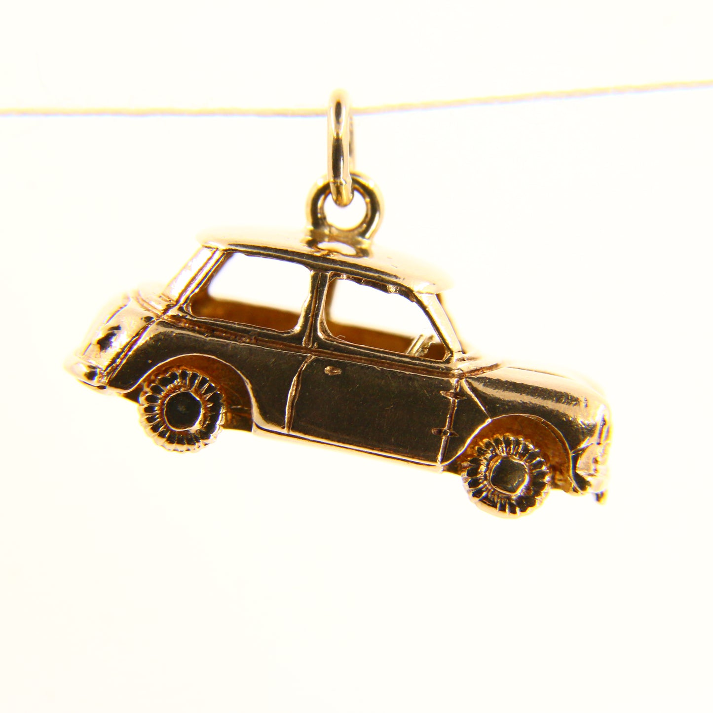 Vintage 9ct Retro Mini Cooper Car Charm Yellow Gold Hallmarked Automobile Pendant