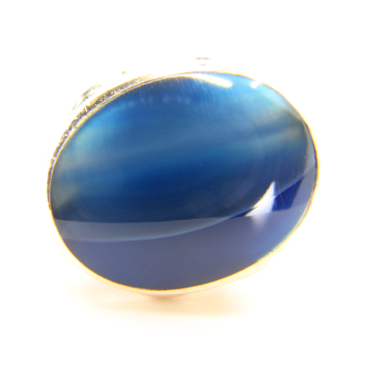 Vintage 9ct Gold Hallmarked Elephant Drop Pendant Charm Blue Agate