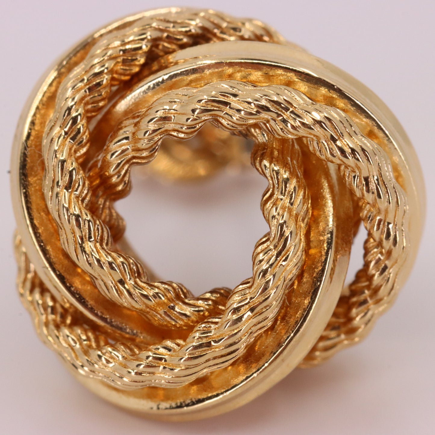 Vintage 9ct Hallmarked Yellow Twisted Gold Knot Stud Earrings Boxed Gift