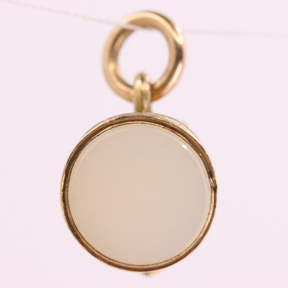 Vintage 9ct Yellow Gold Dog Head Charm White Stone Animal Jewellery Pendant Gift