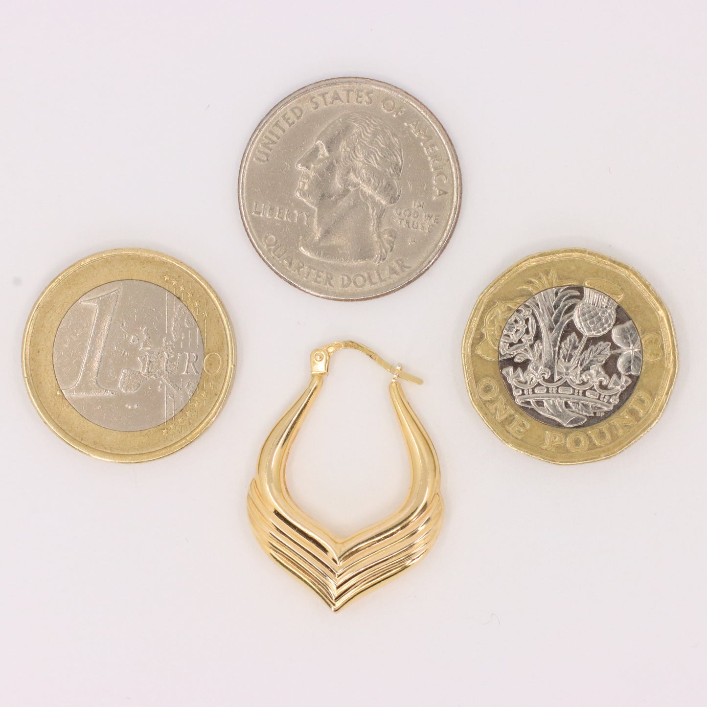 Vintage 9ct Hallmarked UnoAErre Italian Yellow Gold Hoop Earrings Boxed Gift