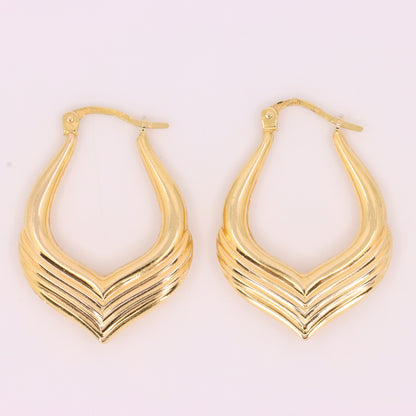 Vintage 9ct Hallmarked UnoAErre Italian Yellow Gold Hoop Earrings Boxed Gift
