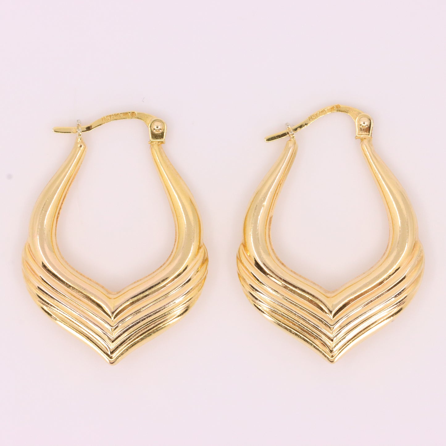 Vintage 9ct Hallmarked UnoAErre Italian Yellow Gold Hoop Earrings Boxed Gift