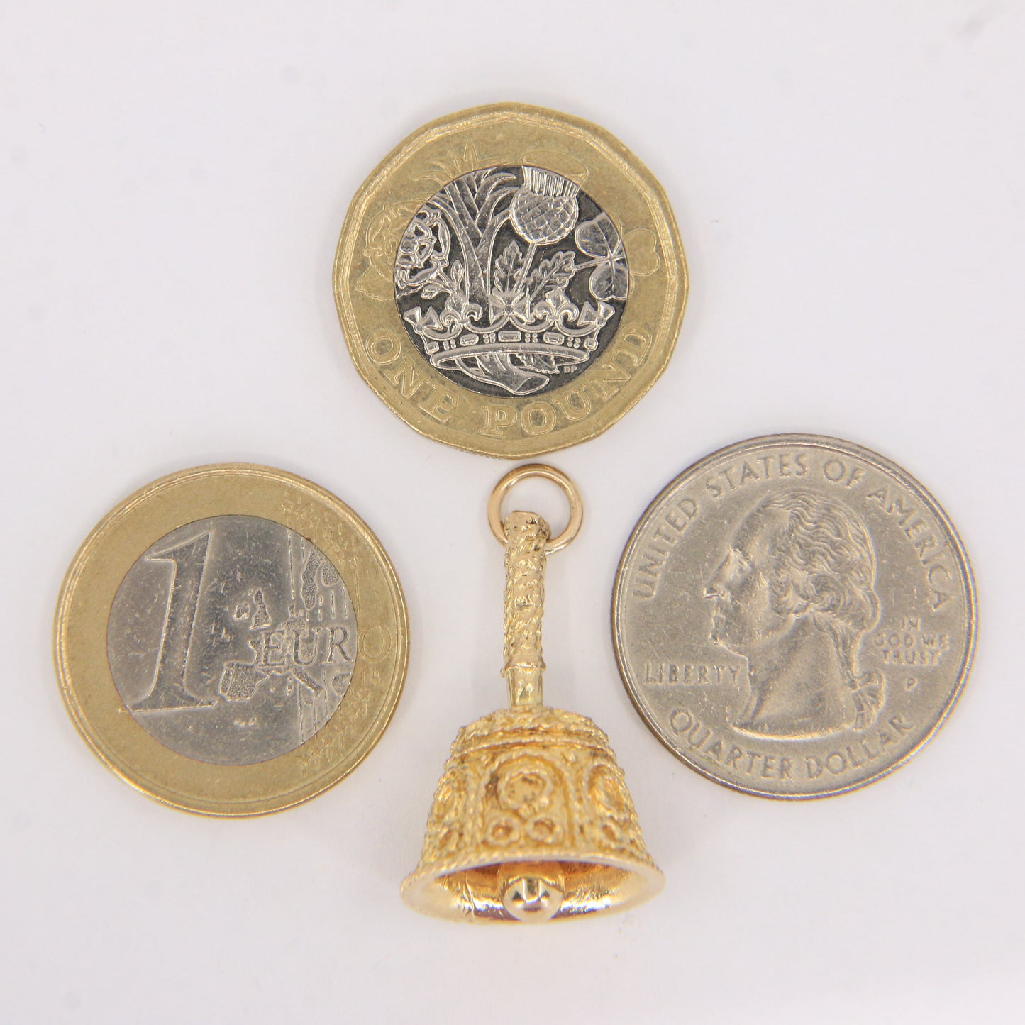 Vintage 9ct Gold Hallmarked Bell Pendant Charm 9ct Yellow Gold Ringing