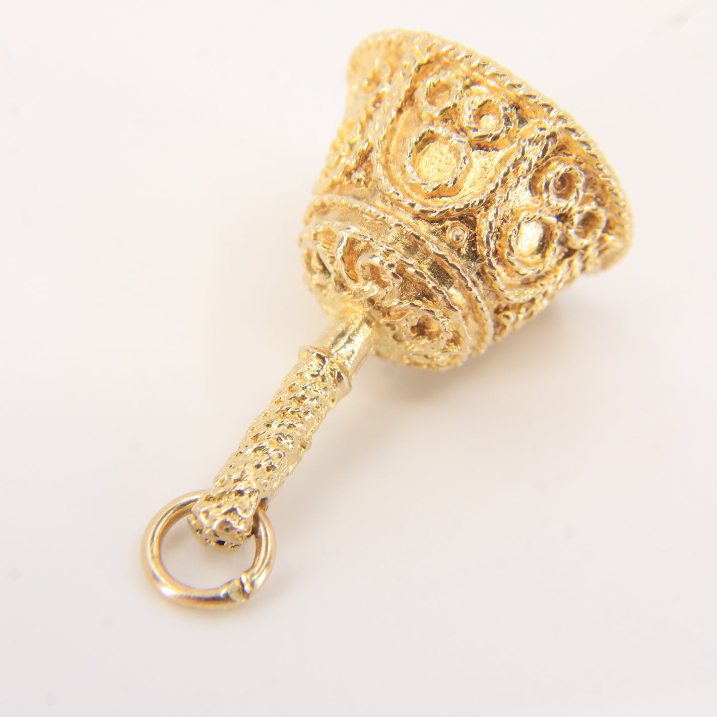 Vintage 9ct Gold Hallmarked Bell Pendant Charm 9ct Yellow Gold Ringing
