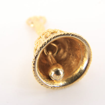 Vintage 9ct Gold Hallmarked Bell Pendant Charm 9ct Yellow Gold Ringing