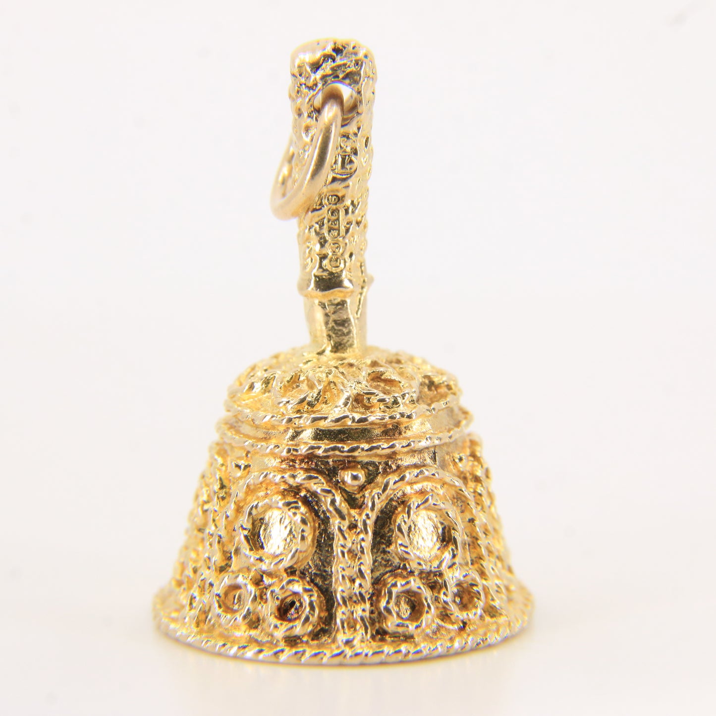 Vintage 9ct Gold Hallmarked Bell Pendant Charm 9ct Yellow Gold Ringing