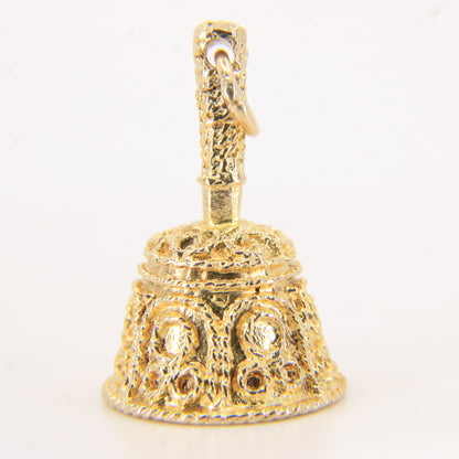 Vintage 9ct Gold Hallmarked Bell Pendant Charm 9ct Yellow Gold Ringing