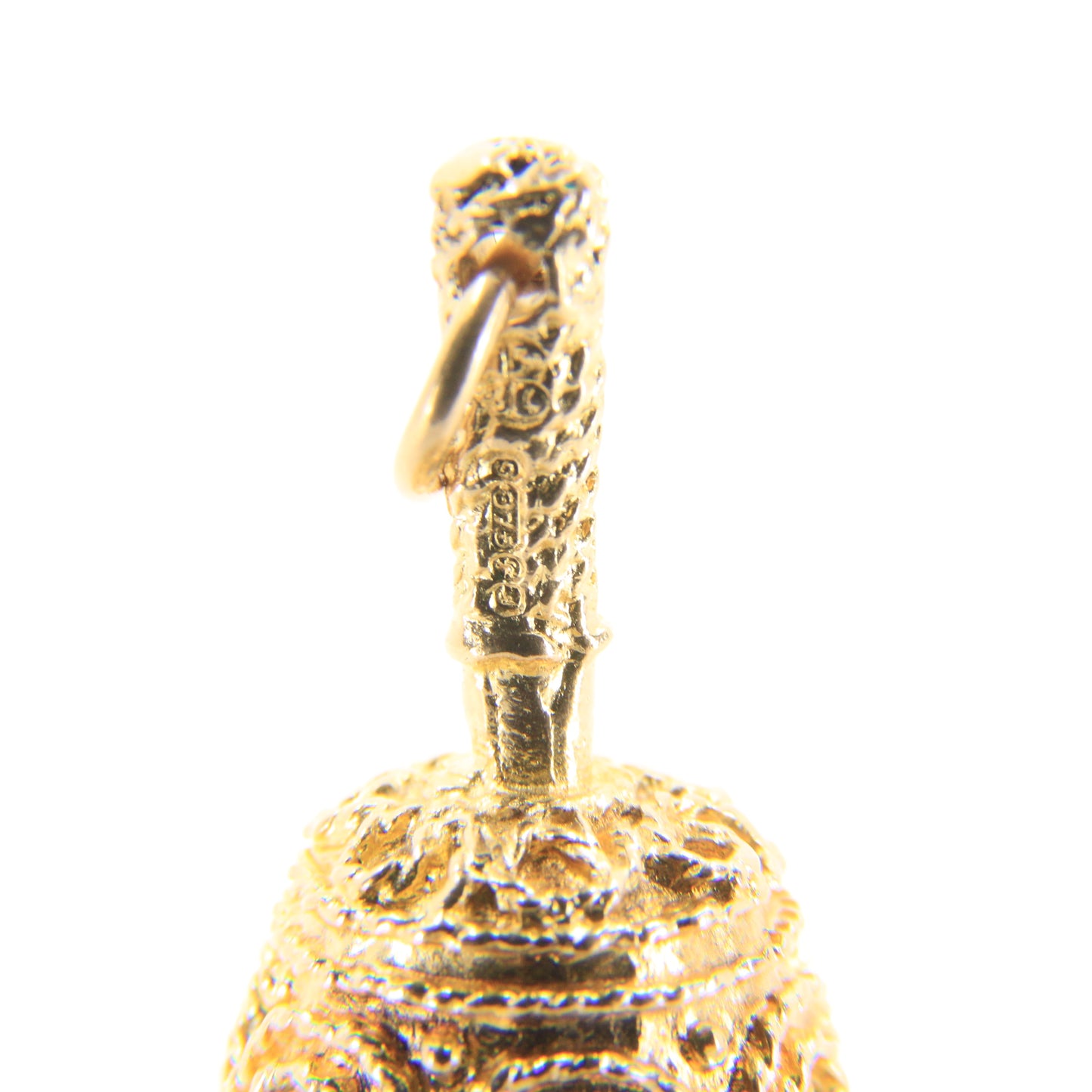 Vintage 9ct Gold Hallmarked Bell Pendant Charm 9ct Yellow Gold Ringing