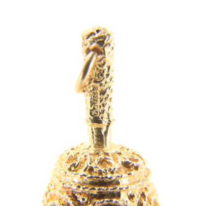 Vintage 9ct Gold Hallmarked Bell Pendant Charm 9ct Yellow Gold Ringing