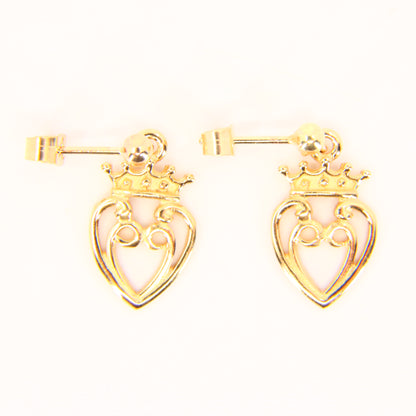 Vintage 9ct Luckenbooth Earrings Set Edinburgh Hallmarked Yellow Gold Boxed Gift