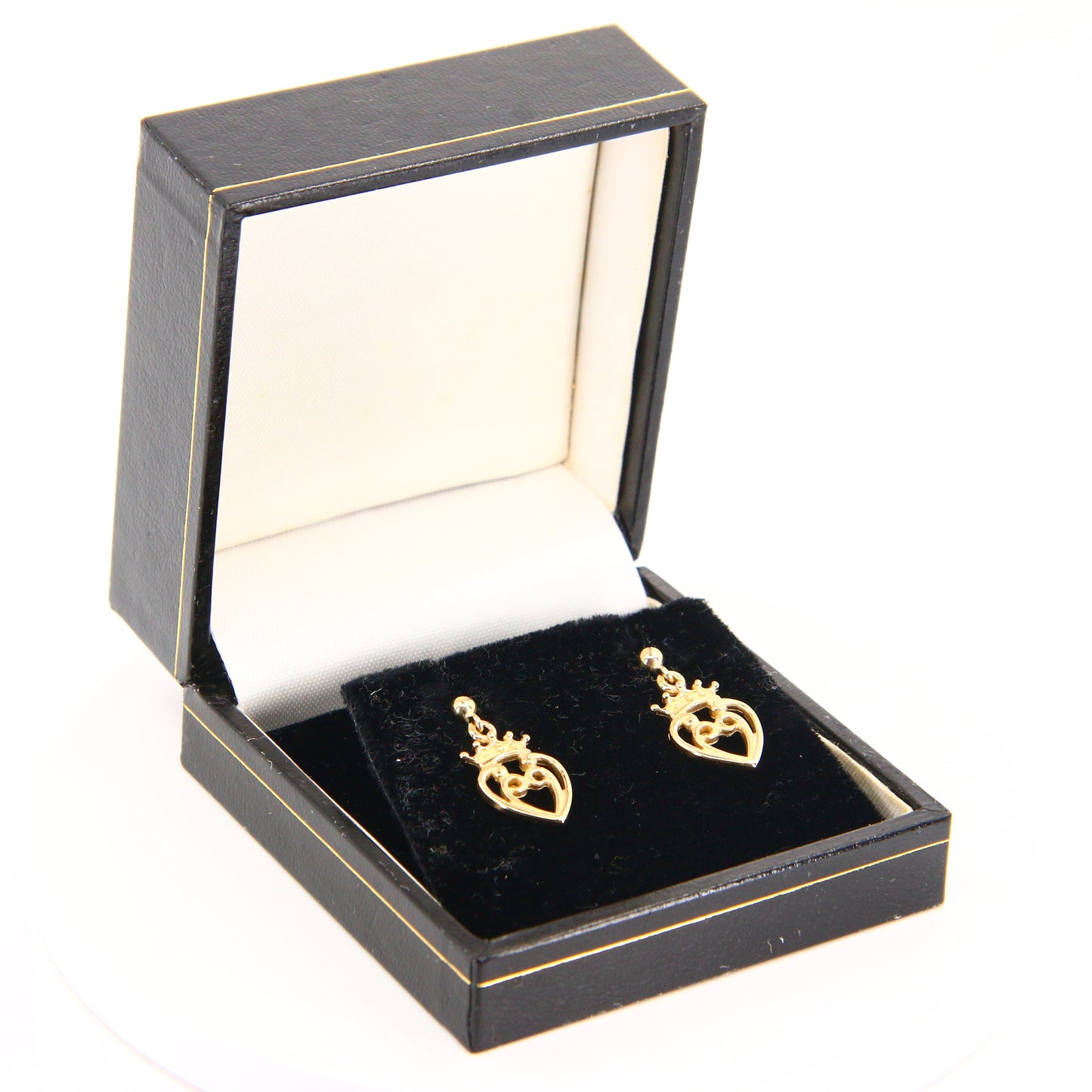 Vintage 9ct Luckenbooth Earrings Set Edinburgh Hallmarked Yellow Gold Boxed Gift