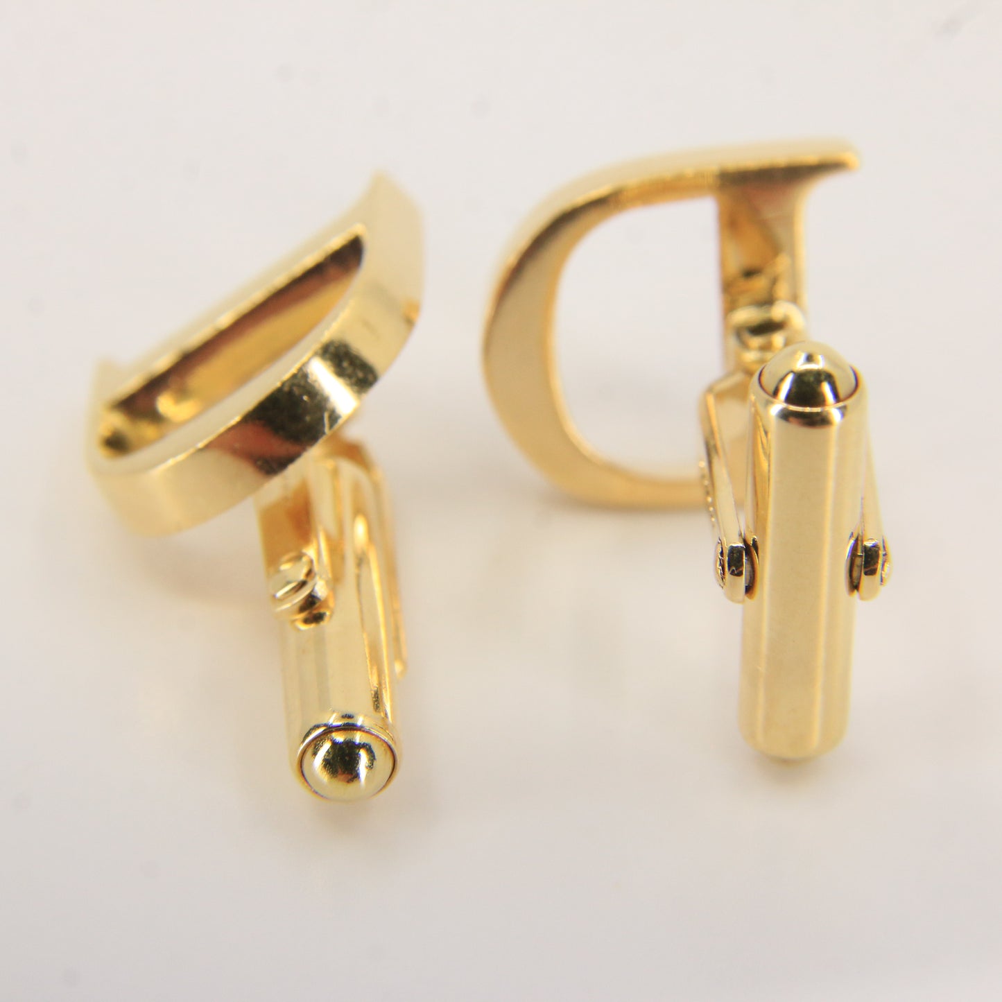 Vintage 18ct Gold Hallmarked “D” Initial Cufflinks Solid Gold Boxed