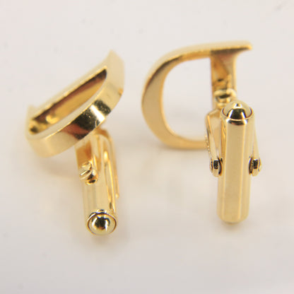 Vintage 18ct Gold Hallmarked “D” Initial Cufflinks Solid Gold Boxed