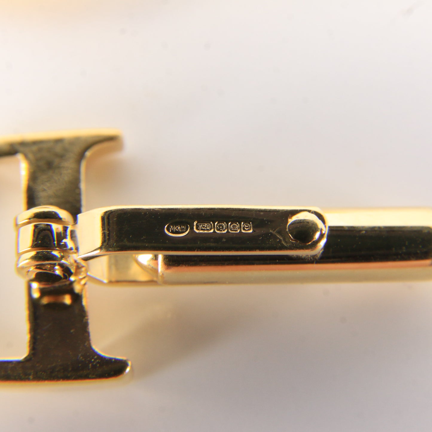 Vintage 18ct Gold Hallmarked “D” Initial Cufflinks Solid Gold Boxed