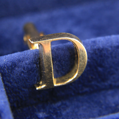 Vintage 18ct Gold Hallmarked “D” Initial Cufflinks Solid Gold Boxed