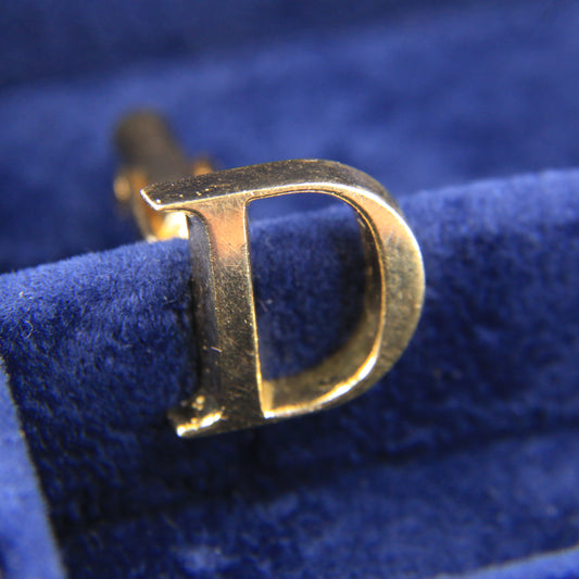 Vintage 18ct Gold Hallmarked “D” Initial Cufflinks Solid Gold Boxed
