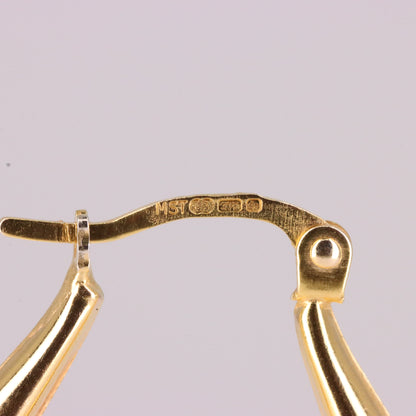 Vintage 9ct Hallmarked UnoAErre Italian Yellow Gold Hoop Earrings Boxed Gift