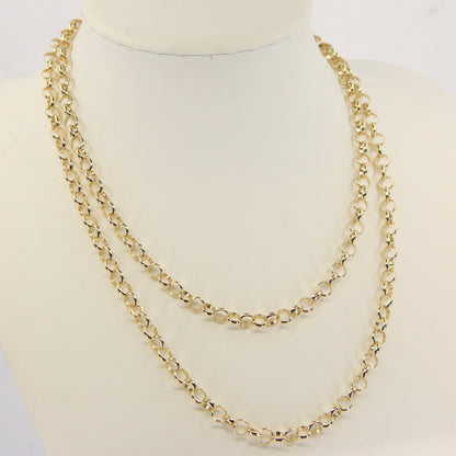 Vintage 9ct Gold Hallmarked 30 Inch Belcher Chain Necklace Boxed