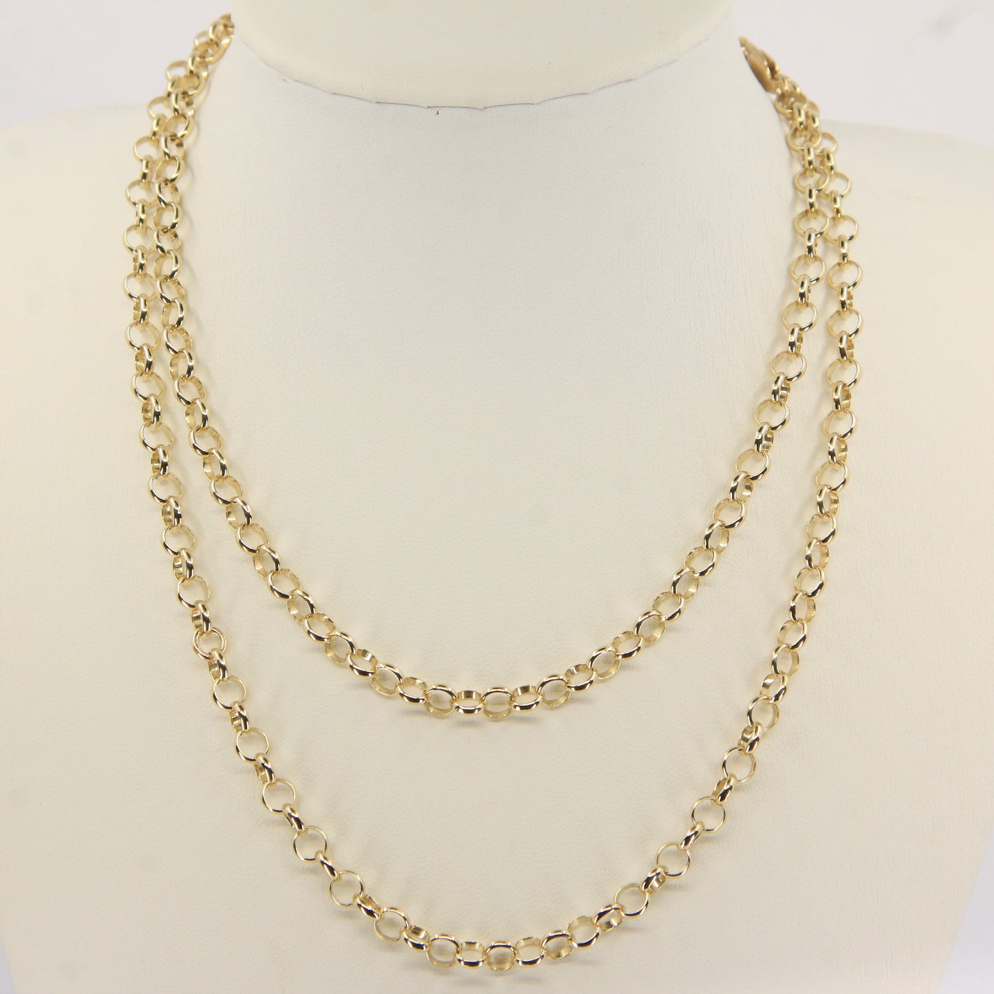 Vintage 9ct Gold Hallmarked 30 Inch Belcher Chain Necklace Boxed