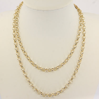 Vintage 9ct Gold Hallmarked 30 Inch Belcher Chain Necklace Boxed