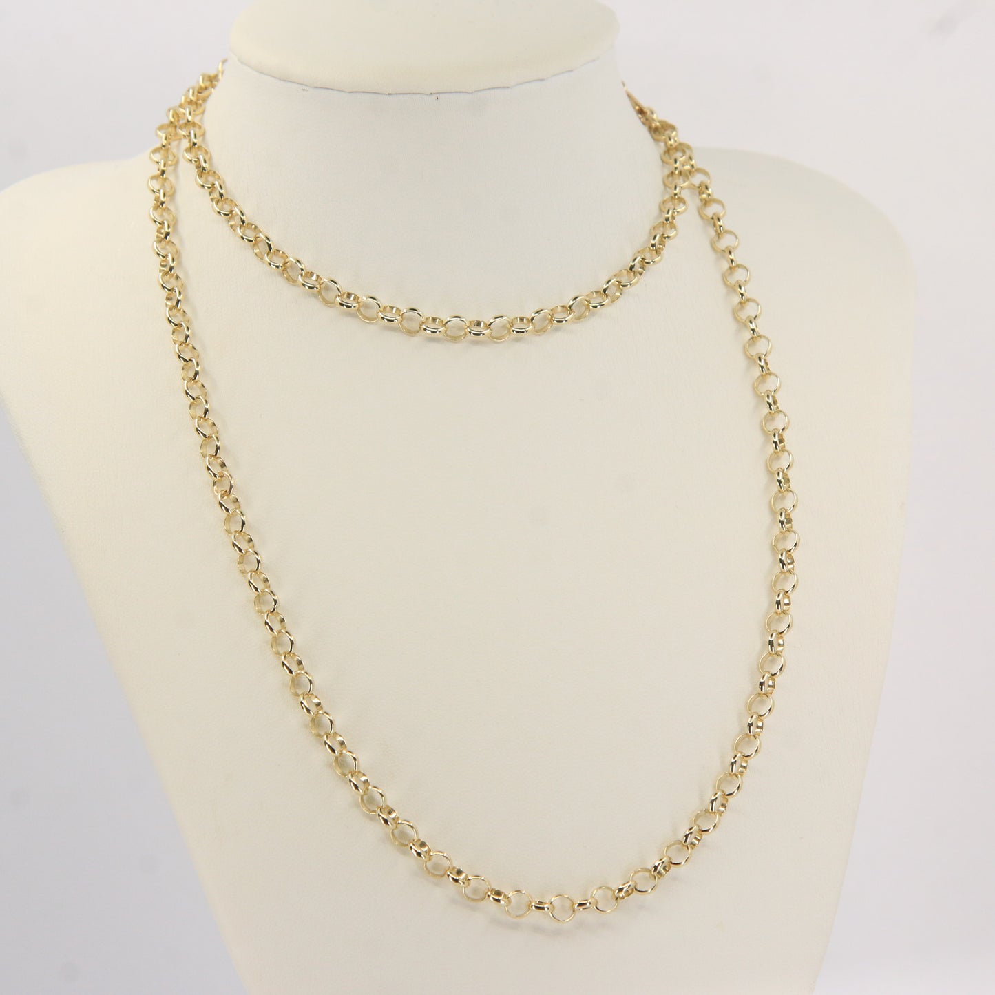 Vintage 9ct Gold Hallmarked 30 Inch Belcher Chain Necklace Boxed