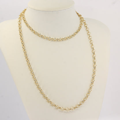 Vintage 9ct Gold Hallmarked 30 Inch Belcher Chain Necklace Boxed