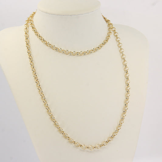 Vintage 9ct Gold Hallmarked 30 Inch Belcher Chain Necklace Boxed
