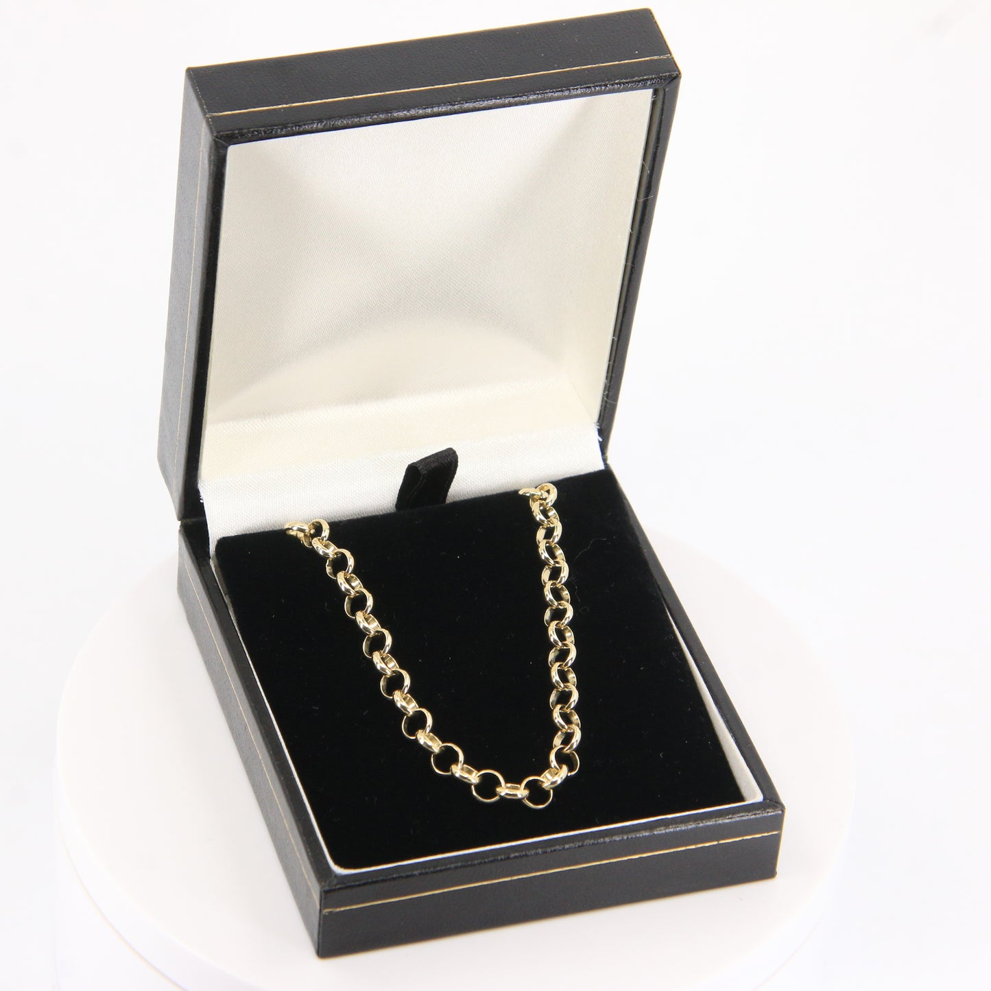 Vintage 9ct Gold Hallmarked 30 Inch Belcher Chain Necklace Boxed