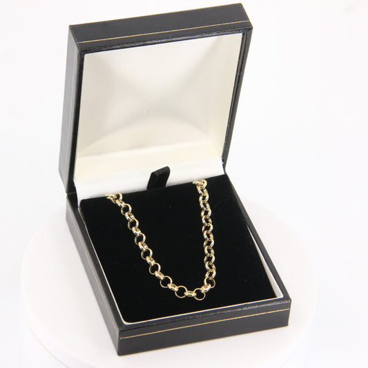 Vintage 9ct Gold Hallmarked 30 Inch Belcher Chain Necklace Boxed