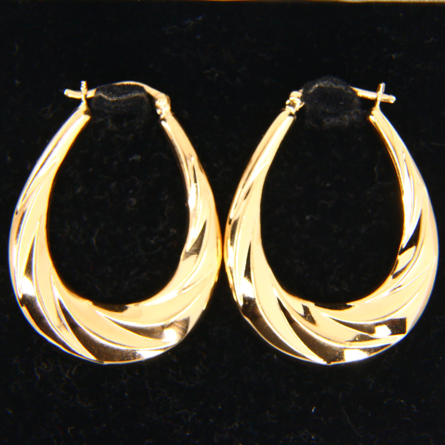 Vintage 9ct Creole Hoop Earrings 1993 Hallmarked 9 Carat Yellow Gold Earrings Boxed